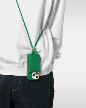 レザーストラップ + iPhoneケースセット - ジョリーグリーン