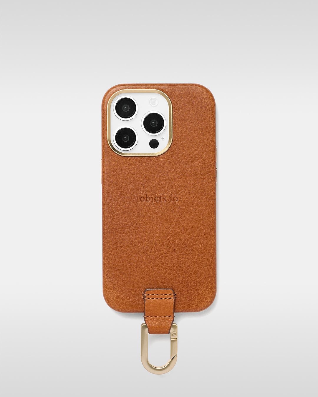 カラビナ付iPhoneケース - トーンオイルヌメ