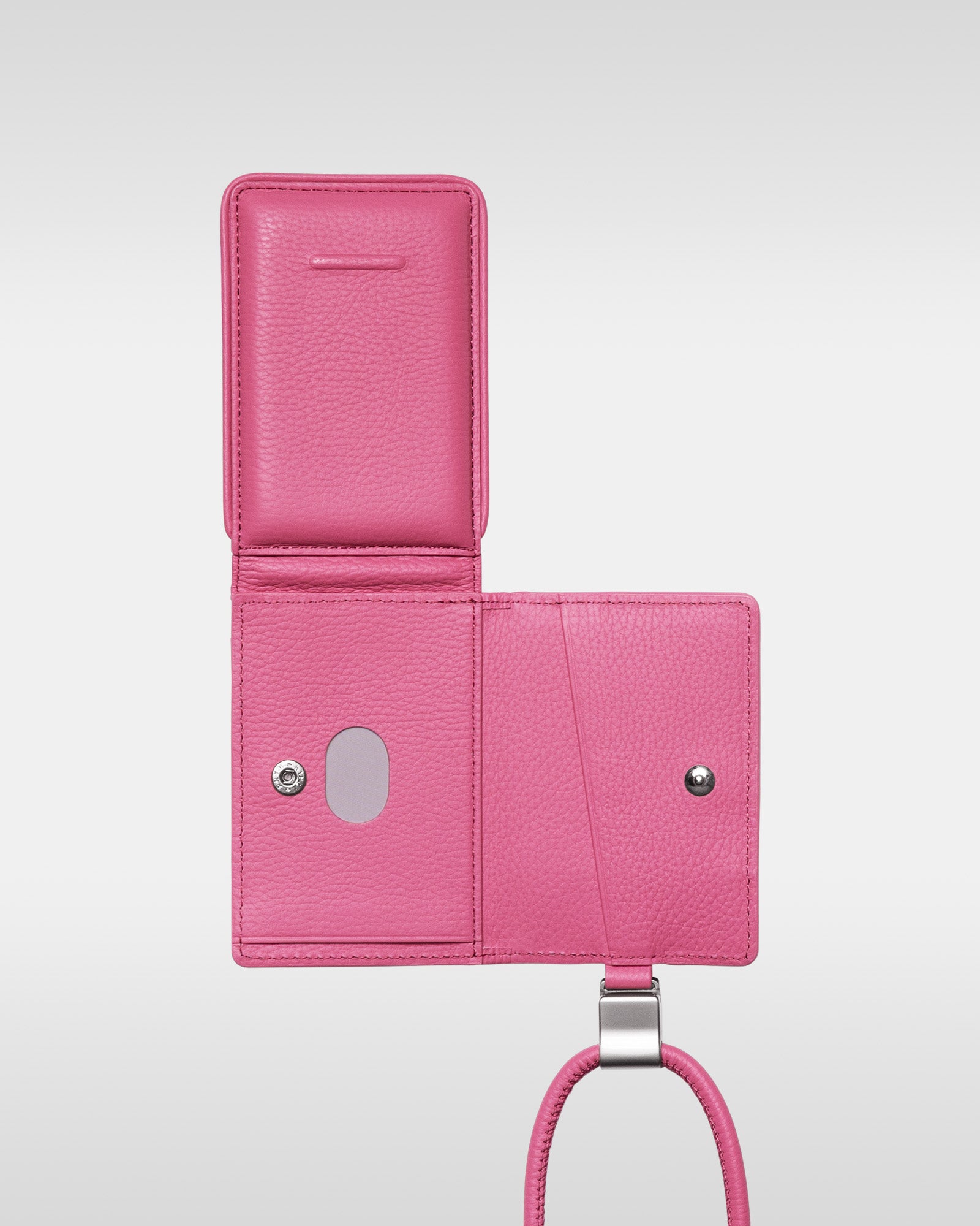 レザー製iPhoneショルダーストラップ ダークブラウン｜首掛け・斜