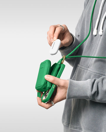 レザーストラップ + iPhoneケースセット - ジョリーグリーン