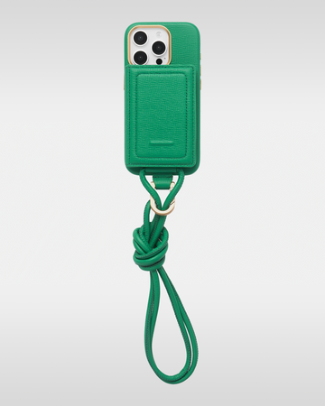 レザーストラップ + iPhoneケースセット - ジョリーグリーン
