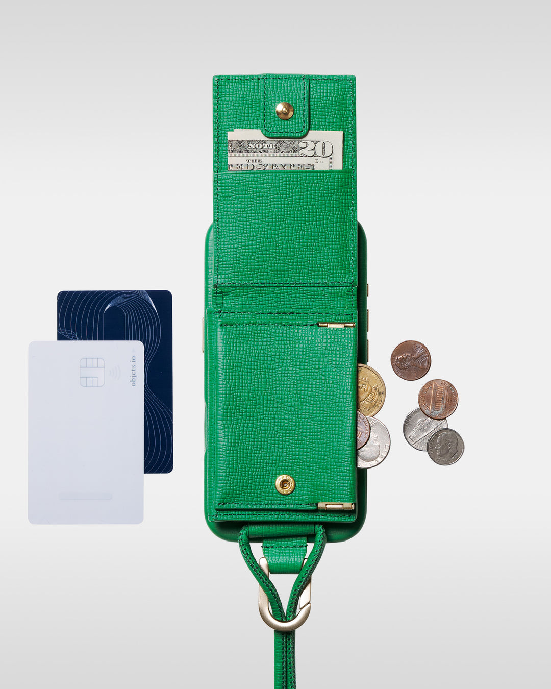 レザーストラップ + iPhoneケースセット - ジョリーグリーン