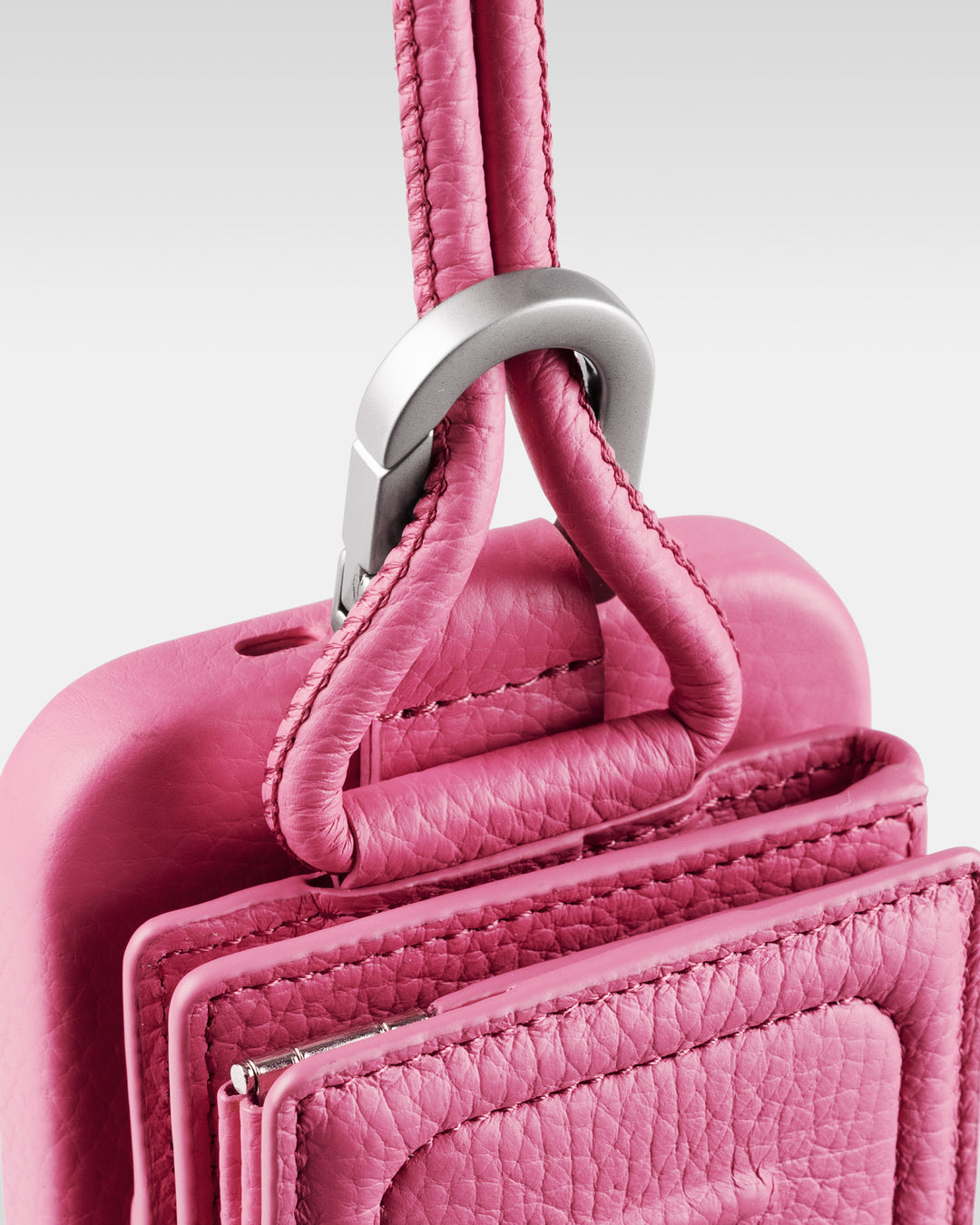 レザーストラップ + iPhoneケースセット - ショッキングピンク