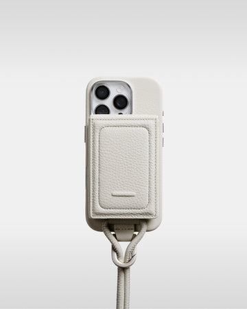 レザーストラップ + iPhoneケースセット - マシュマロ