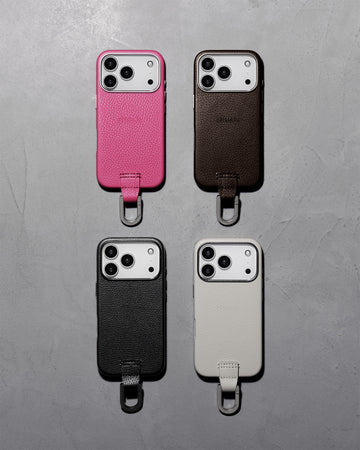 カラビナ付iPhoneケース - マシュマロ