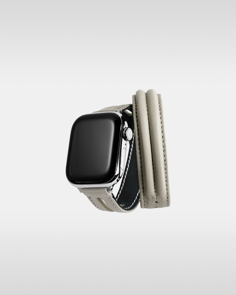 レザーハイブリッドダブルラップバンド for Apple Watch