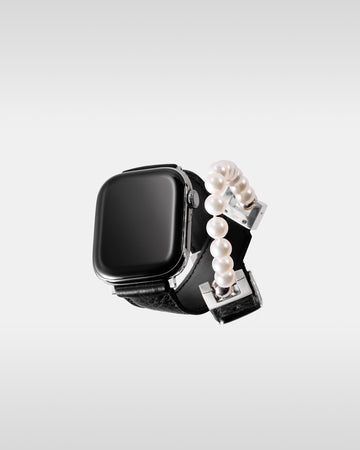 レザーハイブリッドダブルラップバンド パール for Apple Watch