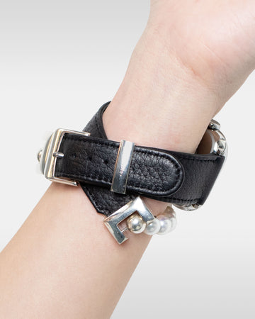 レザーハイブリッドダブルラップバンド パール for Apple Watch