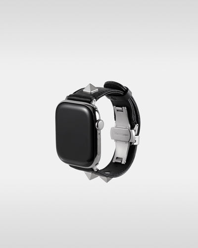 レザーハイブリッドバンド シルバースタッズ for Apple Watch