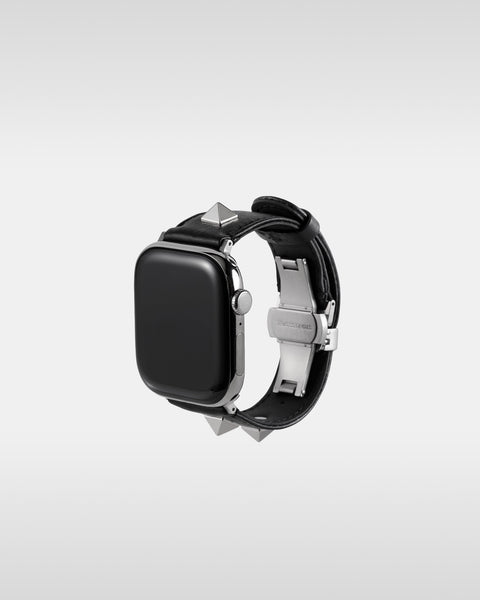 防水レザー製アップルウォッチバンド シルバースタッズ | 38, 40, 41