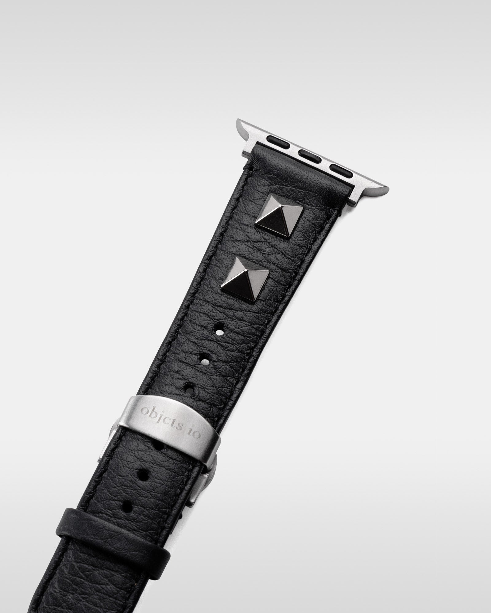 防水レザー製 Apple Watchバンド - シルバースタッズ / アップル