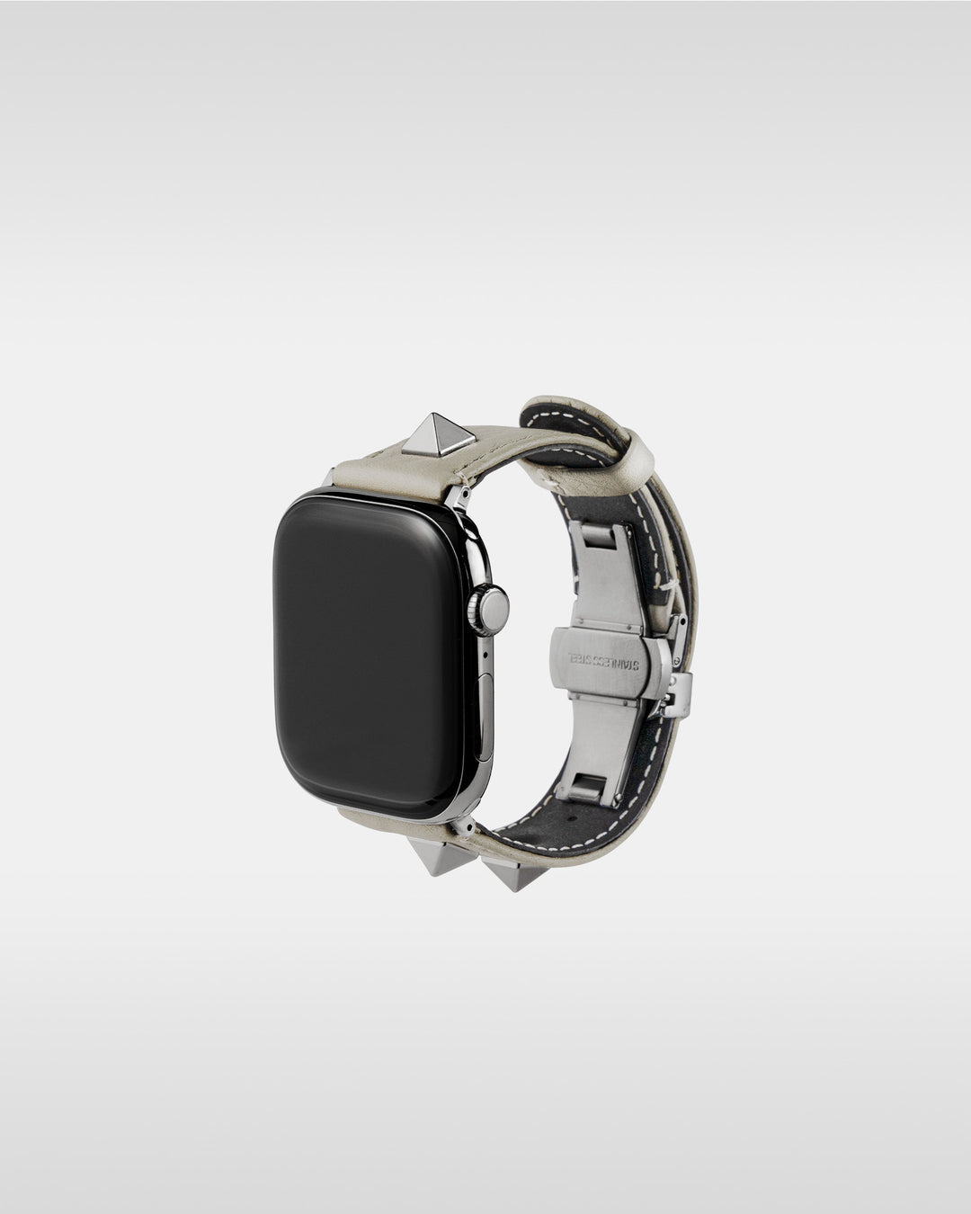 レザーハイブリッドバンド シルバースタッズ for Apple Watch