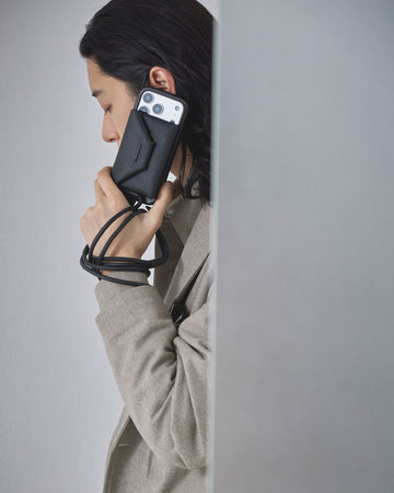 アジャスタブルレザーストラップ + iPhoneケースセット - エンベロープ - ショッキングピンク