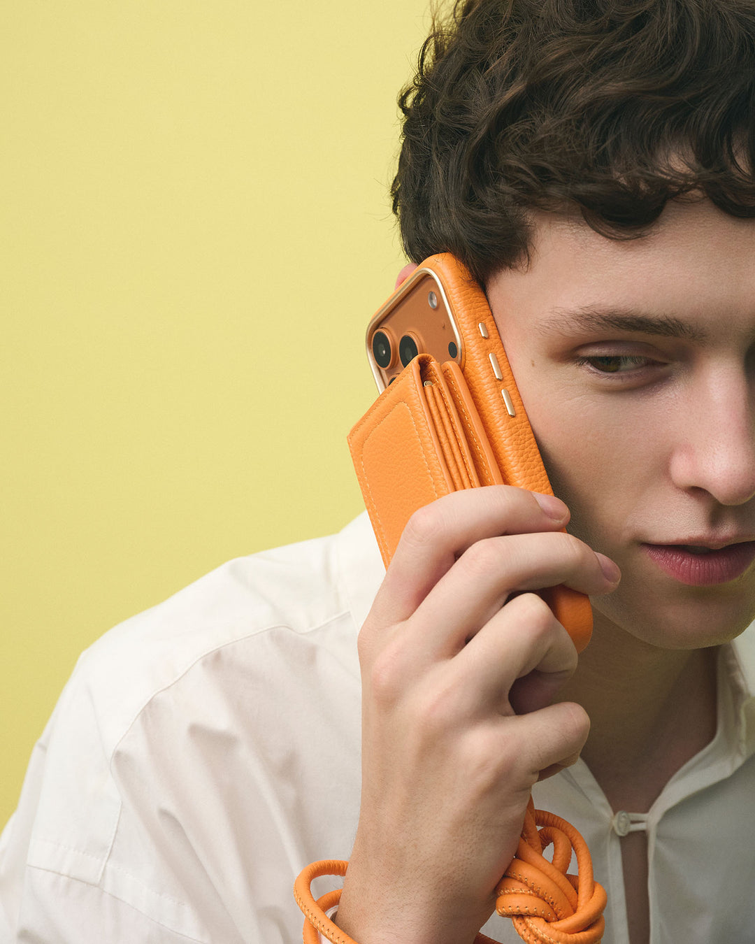 レザーストラップ + iPhoneケースセット - パンプキン
