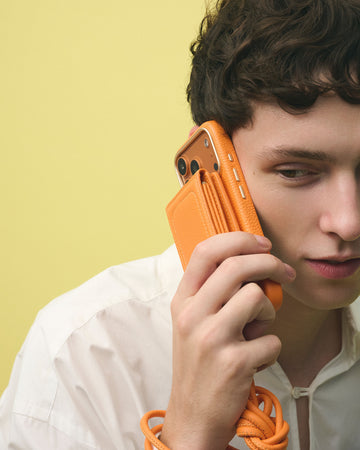 デタッチャブルストラップ + iPhoneケースセット - パンプキン