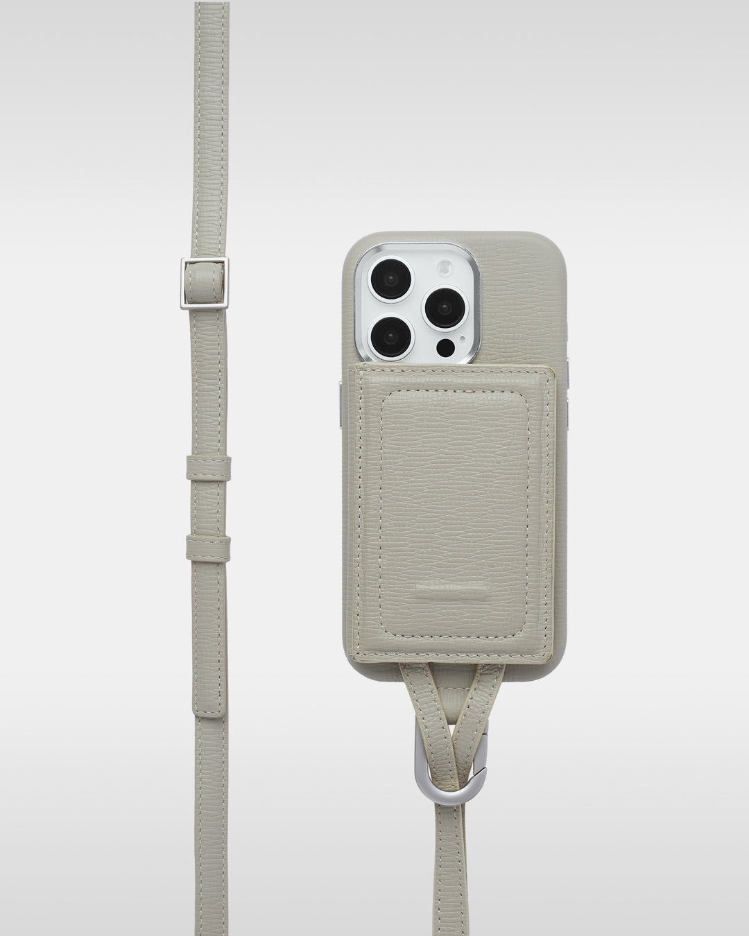 アジャスタブルレザーストラップ + iPhoneケースセット - ホワイトベージュ