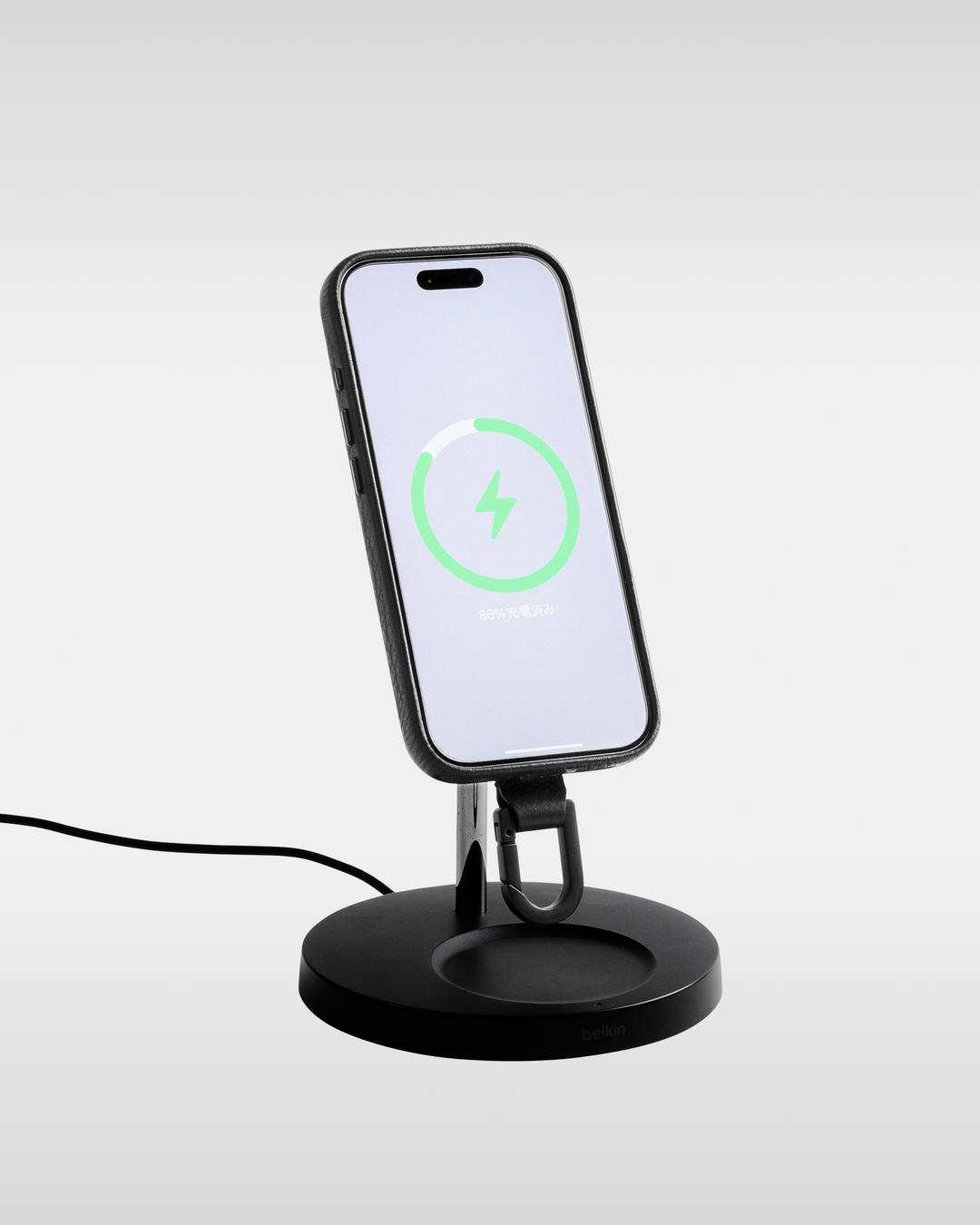 アジャスタブルレザーストラップ + iPhoneケースセット - ラムレザーパース - マシュマロ