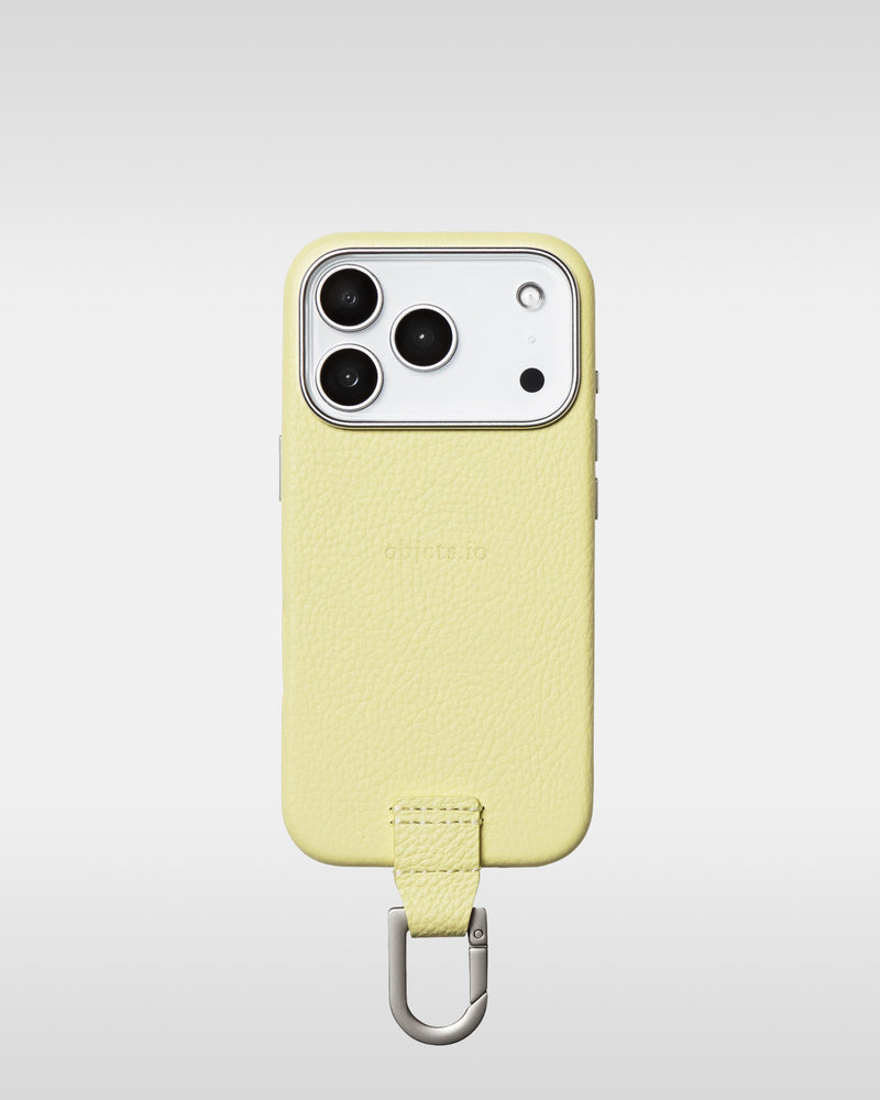 カラビナ付iPhoneケース - バターイエロー