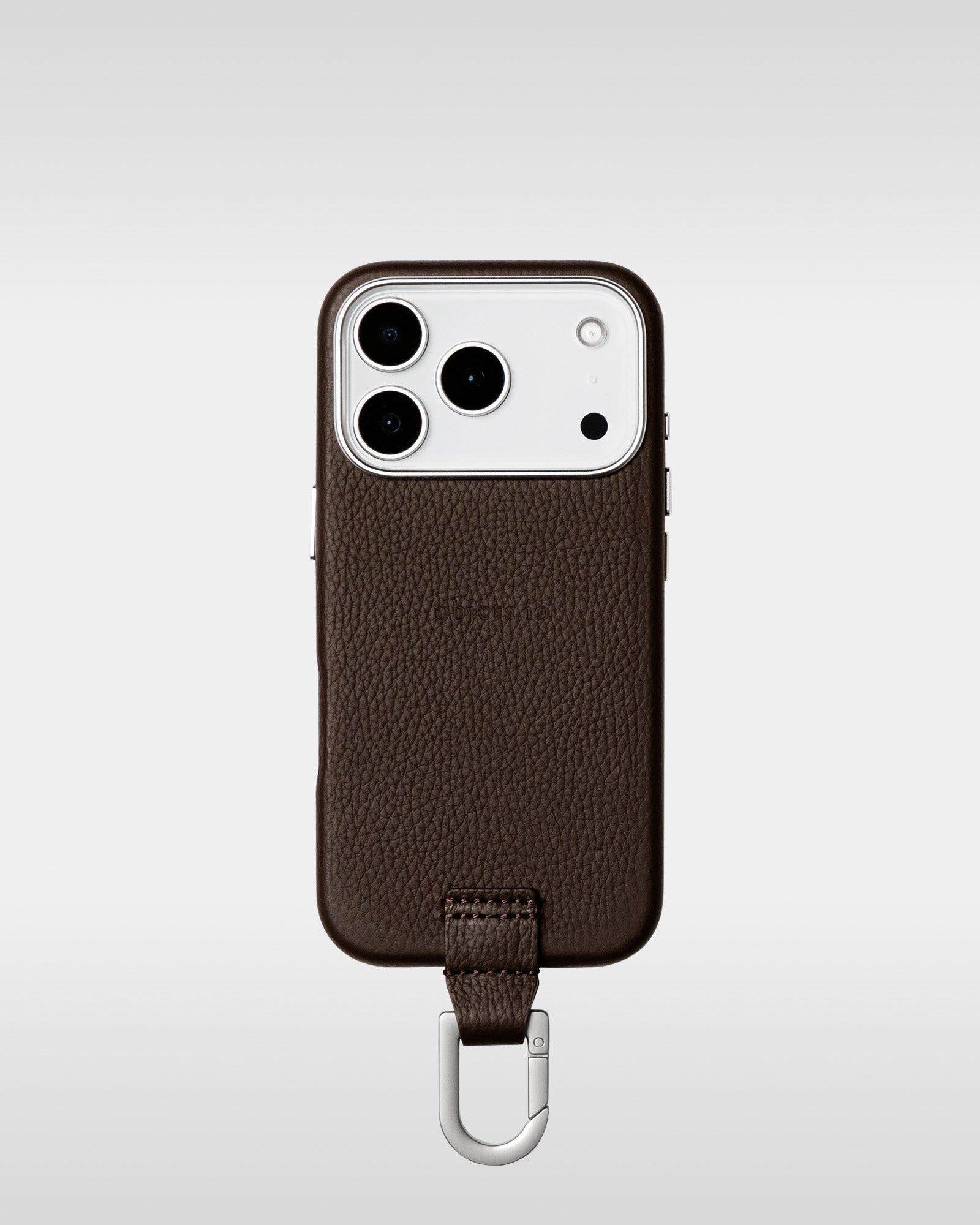 objcts.io レザーストラップ + iPhoneケースセット - ブラウン レザー製 iPhoneケース セット / ストラップ付スマホケース