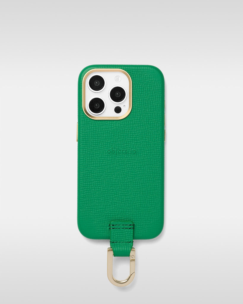 カラビナ付 iPhoneケース - ジョリーグリーン - iPhone 16/15/14対応
