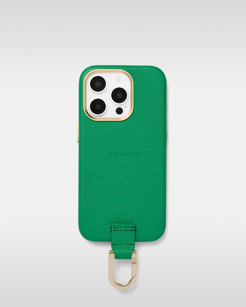 カラビナ付 iPhoneケース - ジョリーグリーン - iPhone 16/15/14対応