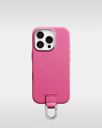 カラビナ付iPhoneケース - ショッキングピンク