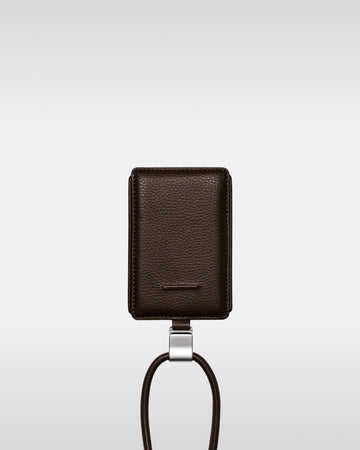 デタッチャブルストラップ付iPhoneアクセサリー - ダークブラウン