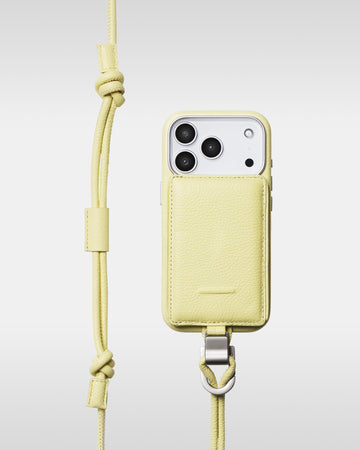 デタッチャブルストラップ + iPhoneケースセット - バターイエロー