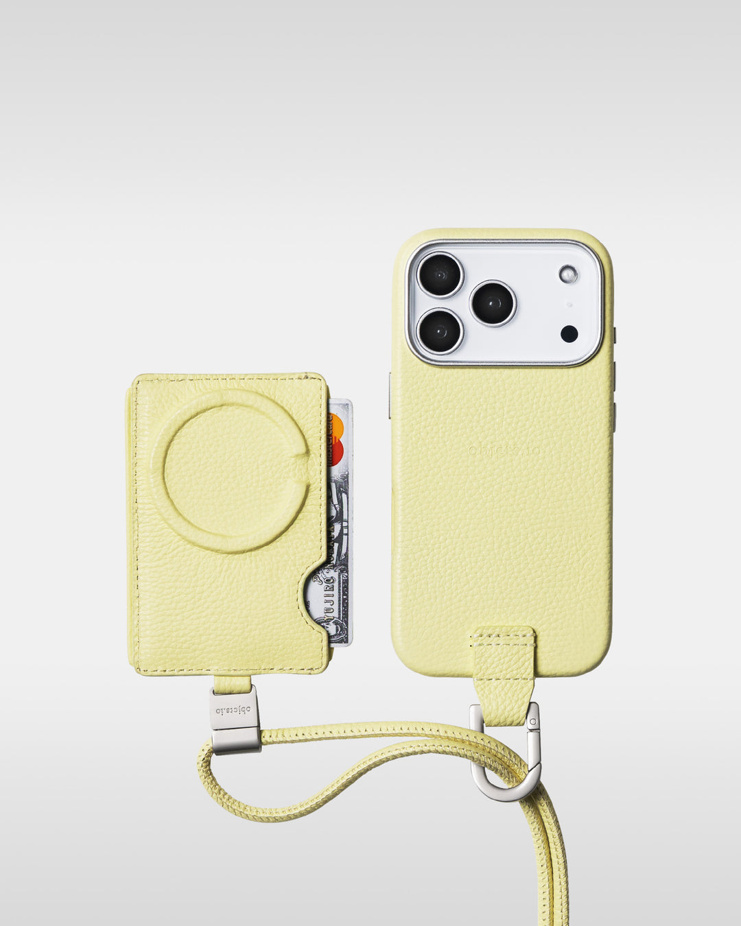 デタッチャブルストラップ + iPhoneケースセット - バターイエロー