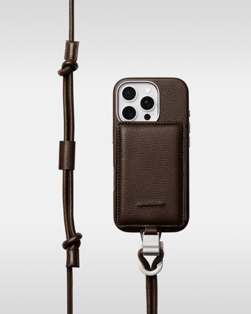 レザー製 iPhoneケース セット / 着脱可能ストラップ付スマホケース