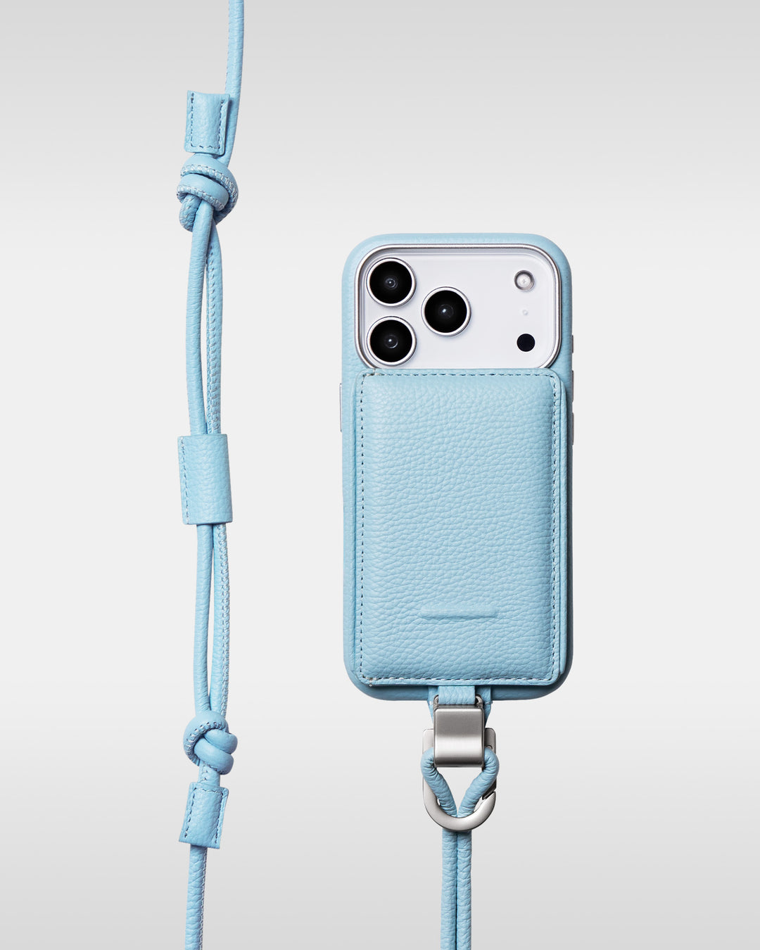 デタッチャブルストラップ + iPhoneケースセット - ライトブルー