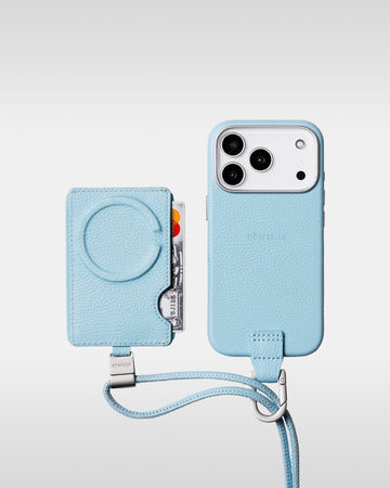 デタッチャブルストラップ + iPhoneケースセット - ライトブルー