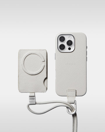 デタッチャブルストラップ + iPhoneケースセット - マシュマロ