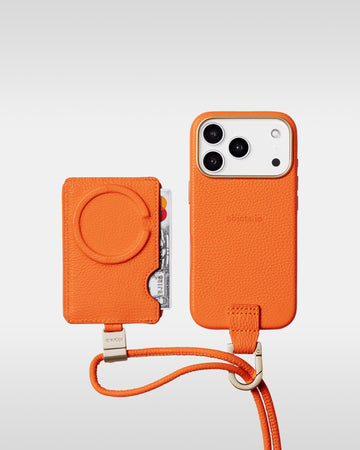 デタッチャブルストラップ + iPhoneケースセット - パンプキン