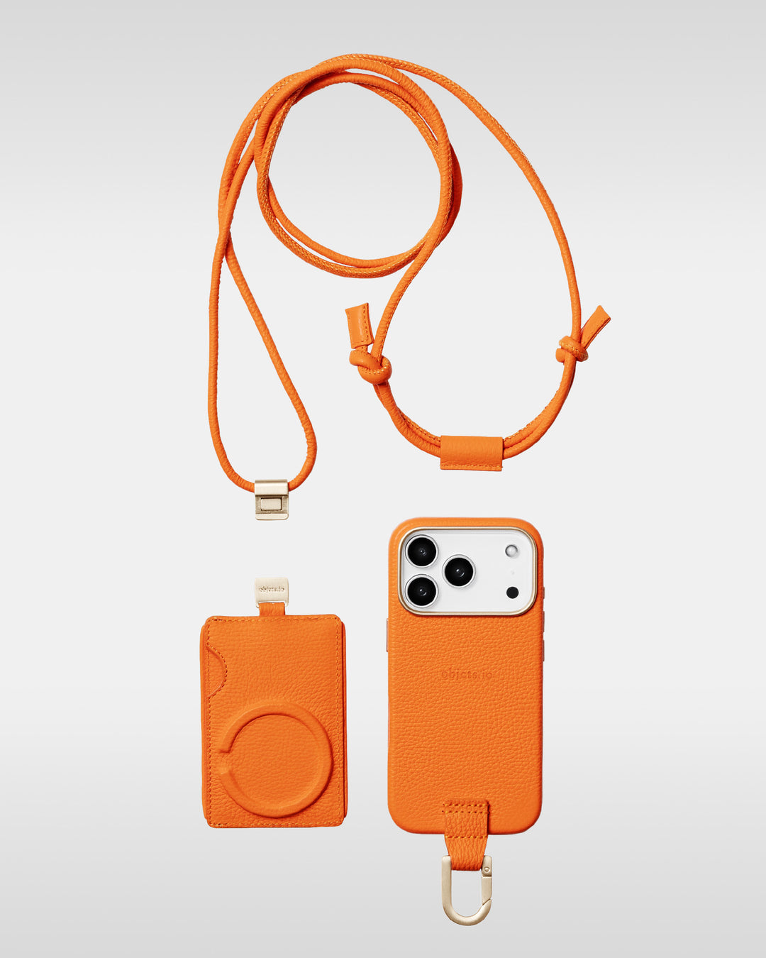 デタッチャブルストラップ + iPhoneケースセット - パンプキン