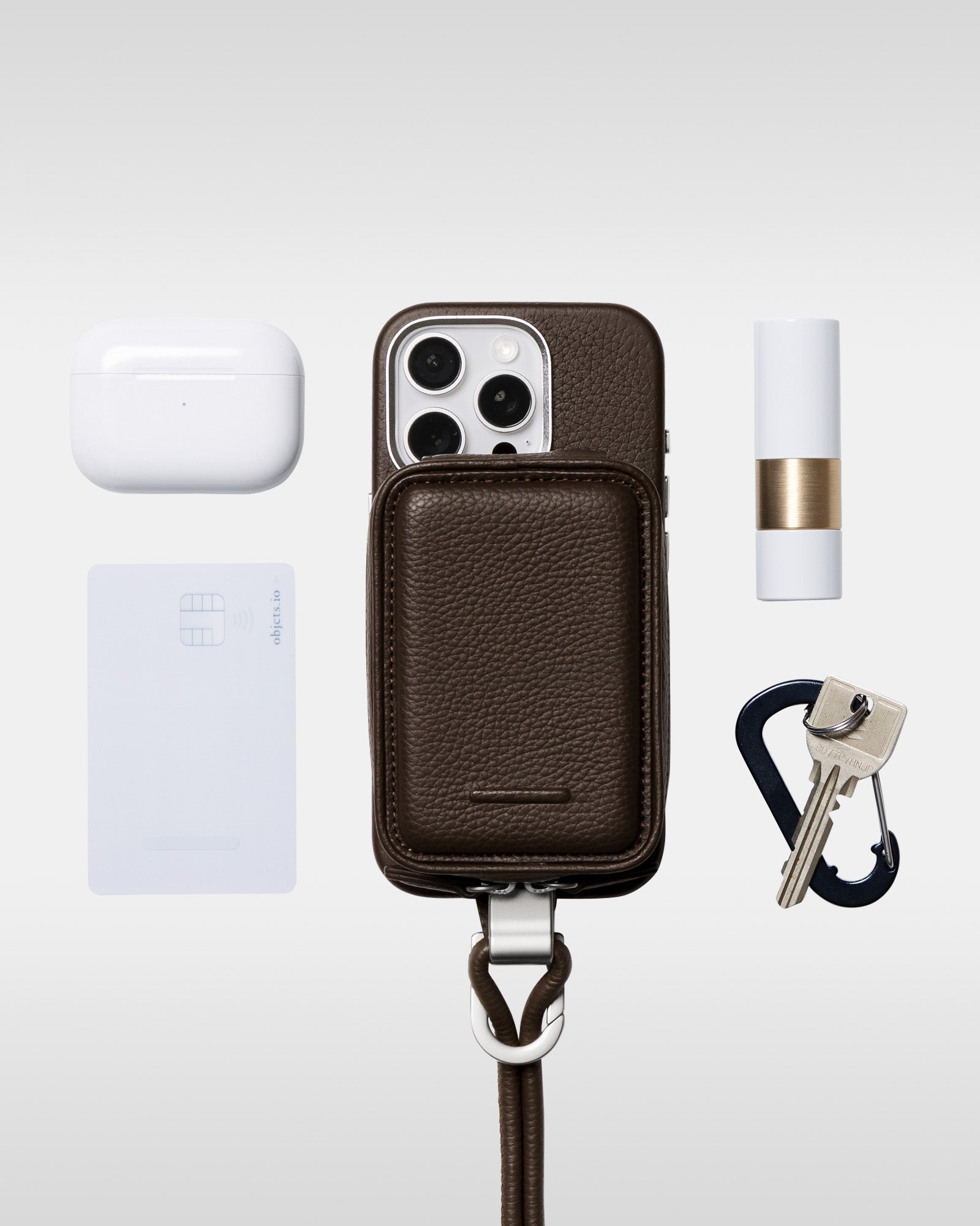 【限定品】objcts.io 13proケース マイクロバッグ　ブラウンレザー 限定品】objcts.io 13proケース マイクロバッグ ブラウンレザー