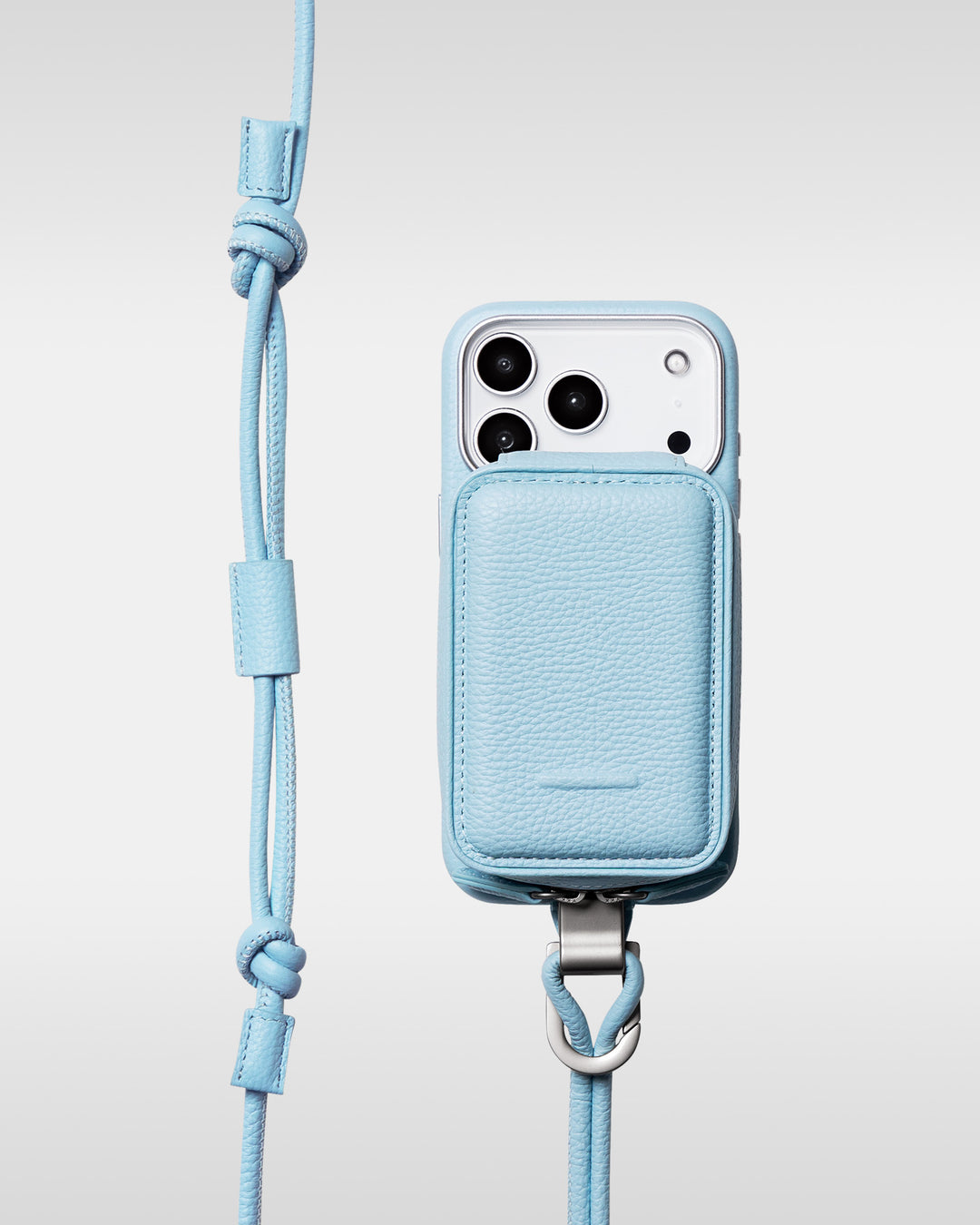 デタッチャブルストラップ + iPhoneケースセット - ライトブルー
