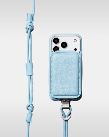 デタッチャブルストラップ + iPhoneケースセット - ライトブルー