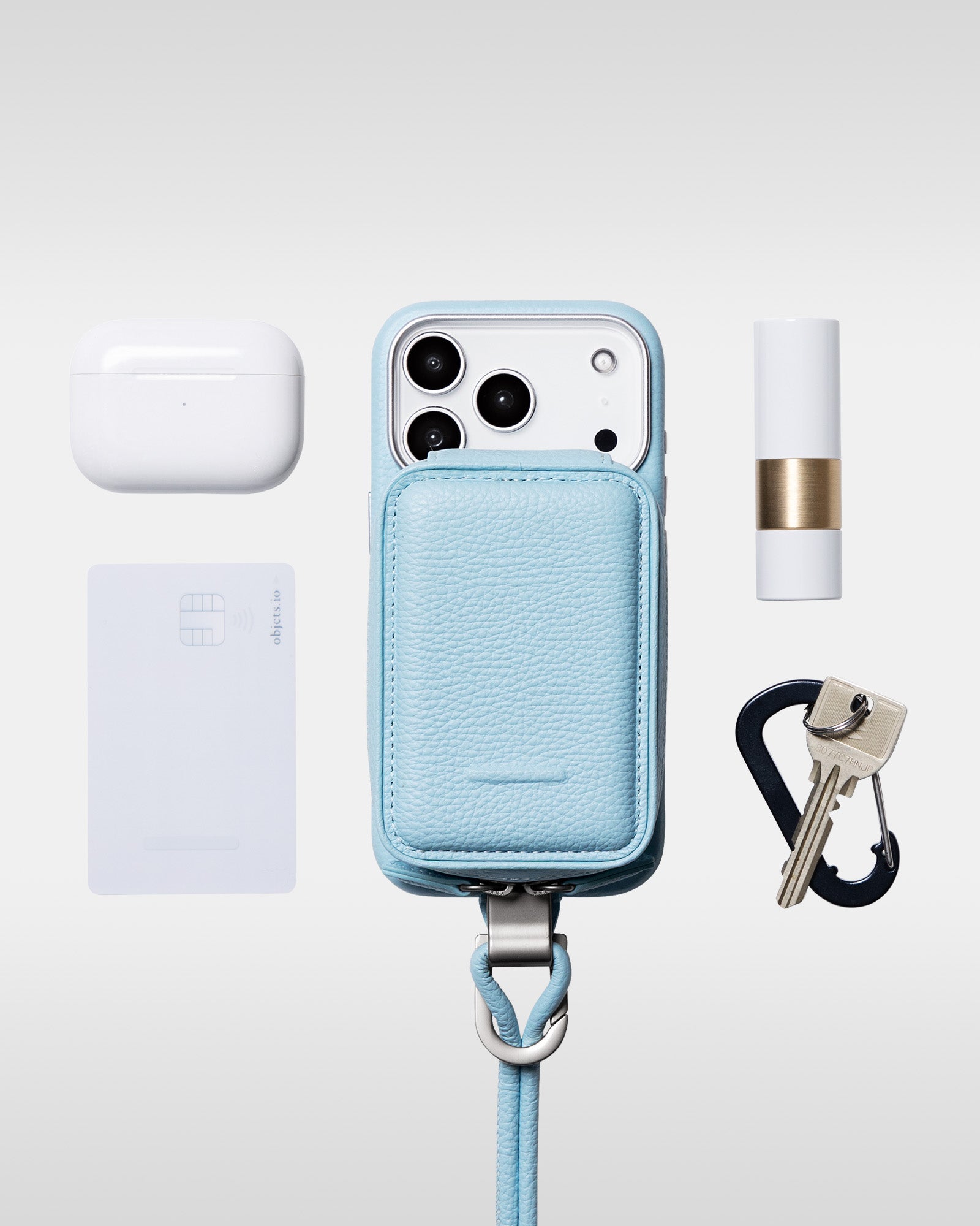 レザー製 iPhoneケース セット / 着脱可能ストラップ付スマホケース