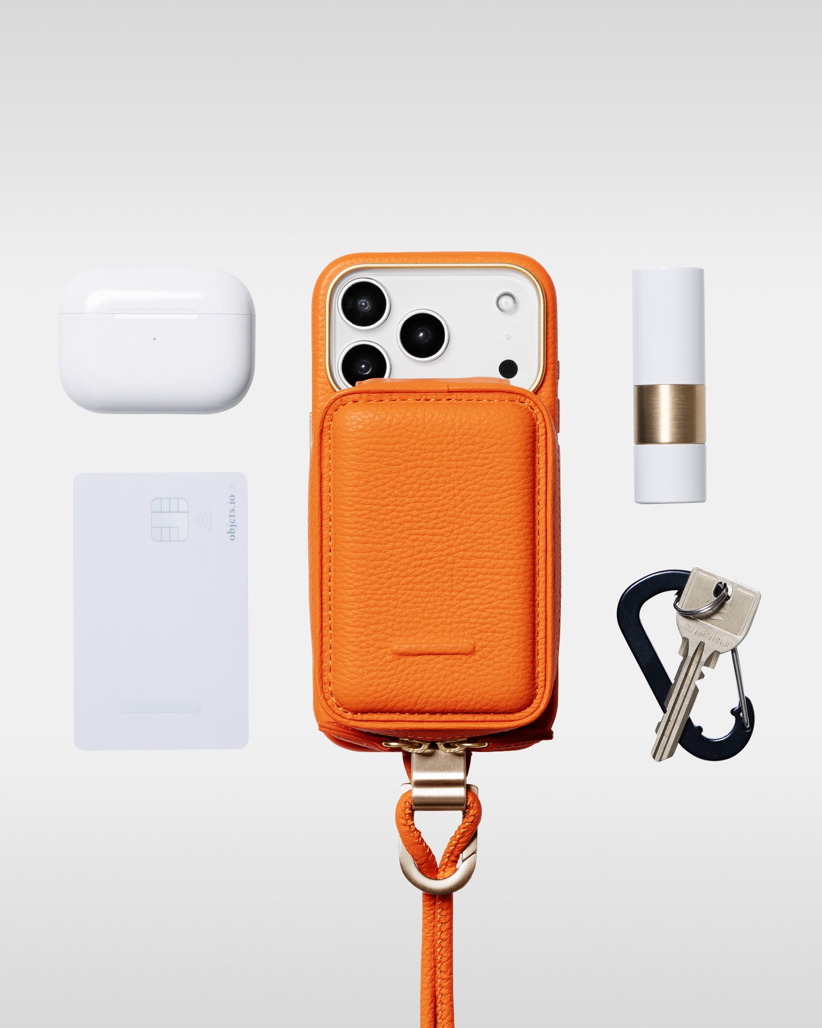 レザー製 iPhoneケース セット / 着脱可能ストラップ付スマホケース