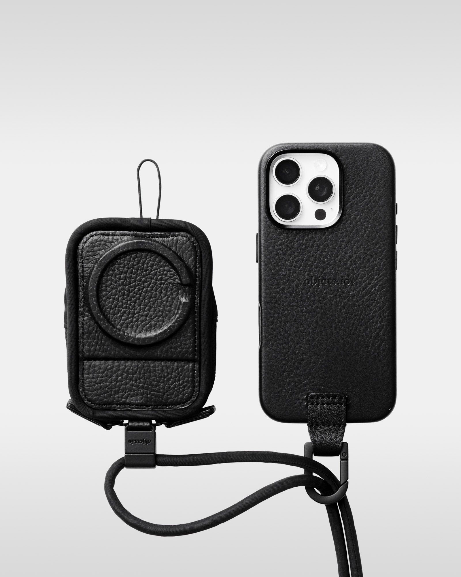 iPhone 17 / 16 / 15対応 レザーケースセット｜着脱ストラップ