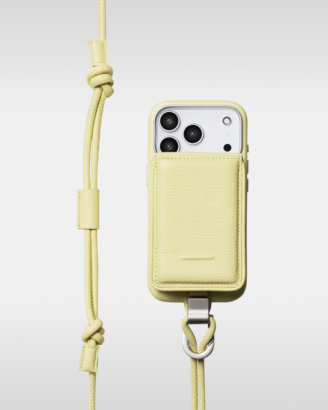 デタッチャブルストラップ + iPhoneケースセット - バターイエロー