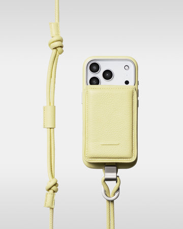 デタッチャブルストラップ + iPhoneケースセット - バターイエロー