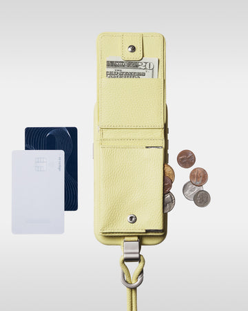 デタッチャブルストラップ + iPhoneケースセット - バターイエロー