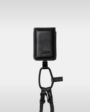 デタッチャブルストラップ付iPhoneアクセサリー objcts.io × meanswhile ダイニーマ®レザーウォレット - ブラック
