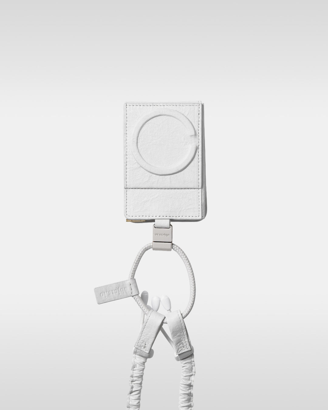 デタッチャブルストラップ付iPhoneアクセサリー objcts.io × meanswhile ダイニーマ®レザーウォレット - ホワイト