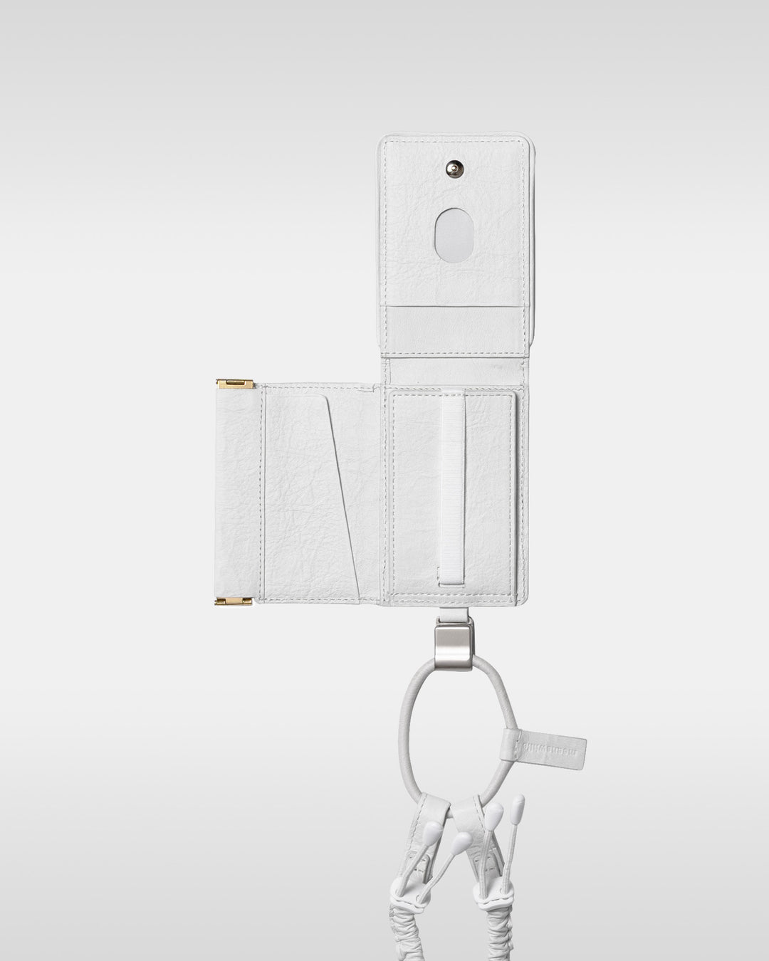 デタッチャブルストラップ付iPhoneアクセサリー objcts.io × meanswhile ダイニーマ®レザーウォレット - ホワイト