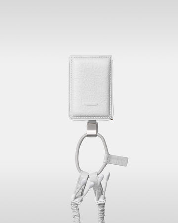 デタッチャブルストラップ付iPhoneアクセサリー objcts.io × meanswhile ダイニーマ®レザーウォレット - ホワイト