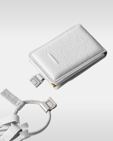 デタッチャブルストラップ付iPhoneアクセサリー objcts.io × meanswhile ダイニーマ®レザーウォレット - ホワイト