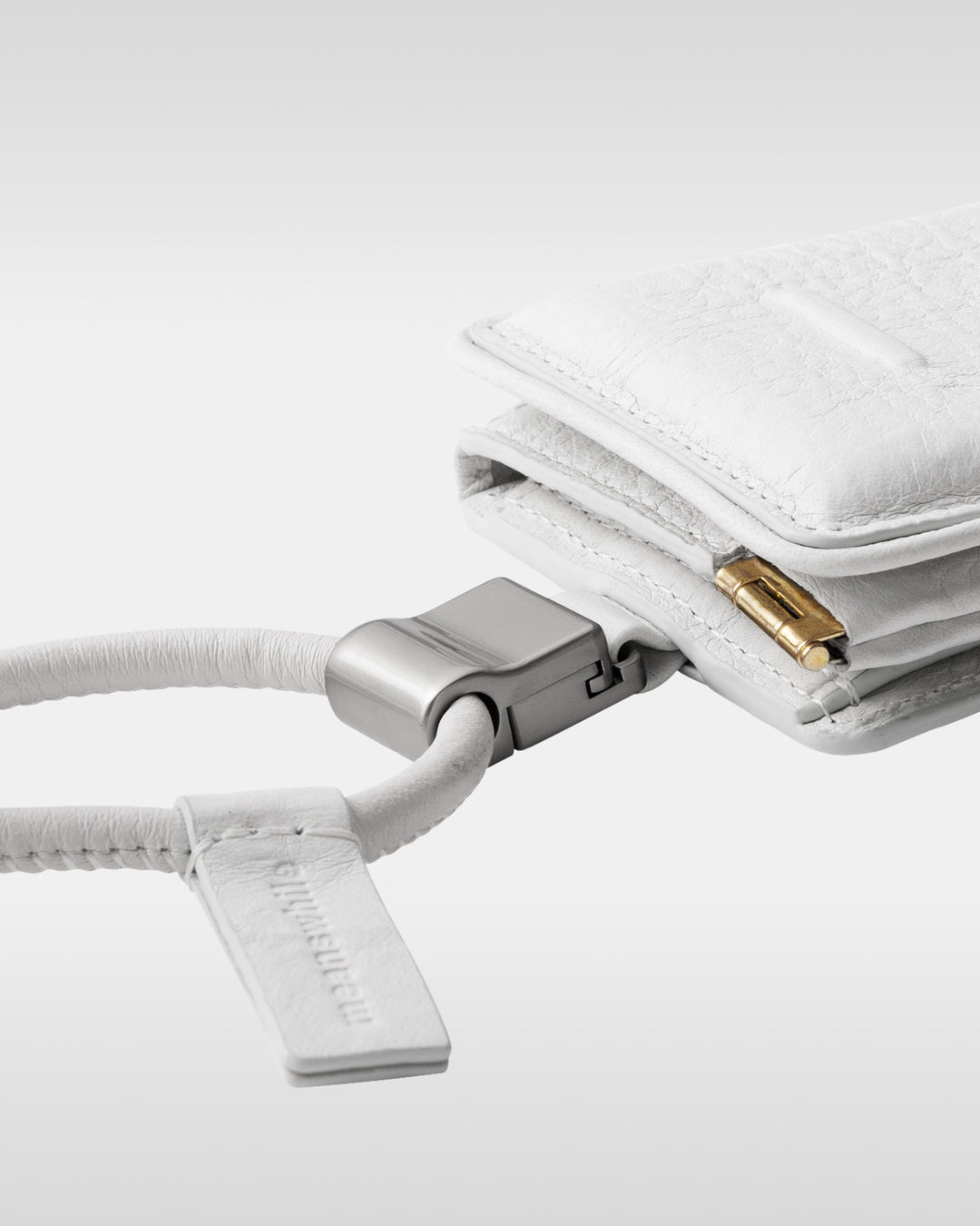 デタッチャブルストラップ付iPhoneアクセサリー objcts.io × meanswhile ダイニーマ®レザーウォレット - ホワイト